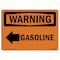 Signmission Safety Sign, OSHA WARNING, 7" Height, Rigid Plastic, Gasoline (Left Arrow), Landscape OS-WS-P-710-L-12159 - alternate 1